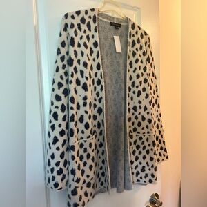 Ann Taylor Leopard Print Open Cardigan